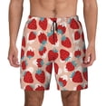 thumbnail image 2 of Goofa Red Strawberry Printed Men's Swim Trunks Board Shorts Quick Dry Mens Swimming Trunks with Compression Liner,Breathable Fit Hawaii Beach Shorts-XX-Large, 2 of 9