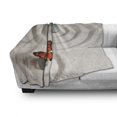 thumbnail image 3 of Butterfly Soft Flannel Fleece Throw Blanket, Rock on the Sand Butterfly Serenity Life Cycle Nature Theme, Cozy Plush for Indoor and Outdoor Use, 70" x 90", Beige Orange, by Ambesonne, 3 of 6