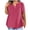 Hot Pink, variant on Womens Summer Tops Plus Size V Neck Blouse with Pocket Casual Loose Short Sleeve Blouse