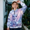 thumbnail image 2 of Uorisanigo Girls Sweatshirts Fashion Blue Snow Dragon Long Sleeve Shirts Tops Fall Trendy Quarter Zip Pullover Sweatshirts School Cropped Pullover Hoodies No Hood for Sports and Daily Wear, 2 of 7