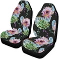 thumbnail image 1 of Juego de 2 fundas de asiento de coche ABPHQTO Flor suculenta cactus Universal, 1 of 3