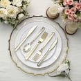 thumbnail image 3 of BalsaCircle 24 Metallic Gold 7 in Disposable Plastic Cutlery Hammered Design Spoons Forks Knives Set Party Events, 3 of 8