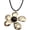 Gold Flower Leather Necklace, variant on Vintage Leather Necklace for Women Men Handmade Boho Alloy Turquoise Wood Choker Pendant Necklaces with Long Adjustable Leather Cord[b4791]