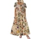 thumbnail image 4 of OL temperamento mujer algodón y lino cuello redondo pastel falda vestido Irfora Floral-Azul-Sin mangas L, 4 of 5