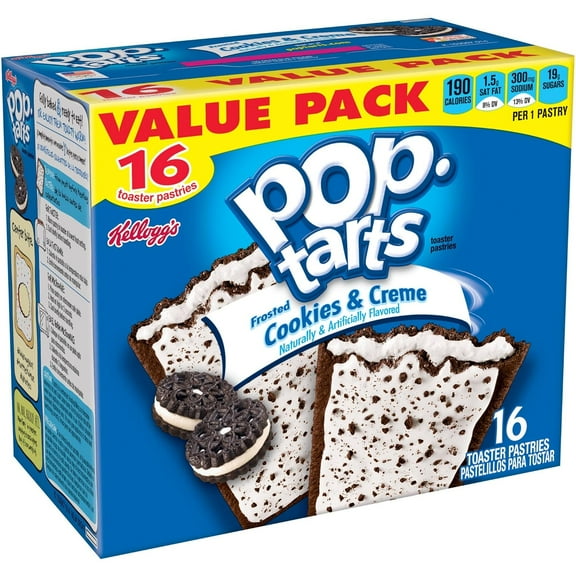 Pop-Tarts Frosted Cookies and Creme Breakfast Toaster Pastries,16 Count, 27oz