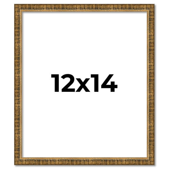 12x14 Frame Gold Solid Wood Picture Frame - Complete Modern Photo Frame Includes UV Acrylic