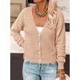 thumbnail image 6 of BTFBM V Neck Cardigan Sweaters for Women 2026 | Long Sleeve Knit Sweater, Button Down Shrug Tops, Open Front, Lightweight Cardigans, Business Casual Outfits,Fall Winter Clothing, 6 of 8