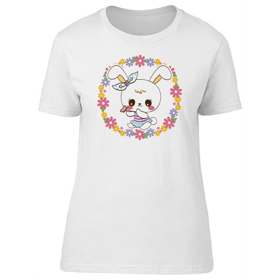 Tiny Rabbit With Butterfly T-Shirt Women -Image by Shutterstock, Female XX-Large