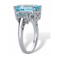 thumbnail image 2 of PalmBeach Jewelry Emerald-Cut Genuine Blue Topaz 3 Stone Cocktail Ring 5.30 TCW Sterling Silver, 2 of 5
