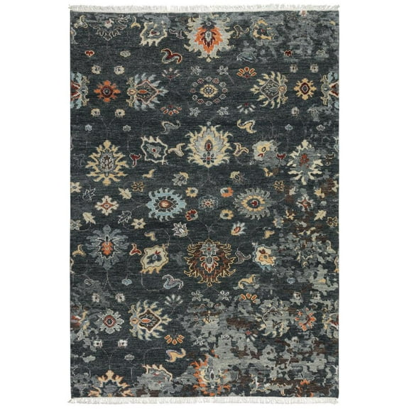 Alora Decor Muse 8' x 10' Charcoal/Black/Blue/Red/Yellow Hand Knotted Area Rug