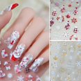 thumbnail image 2 of Pegatinas CNSyBaris para decoración de uñas en relieve en forma de copo de nieve rojo dorado en 5D, 2 of 9