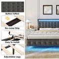 thumbnail image 4 of Homfa King Floating Bed with Lights, LED Platform Bed Frame with Under Bed Storage, Linen Adjustable Tufted Upholstered Bed, Dark Gray, 4 of 8