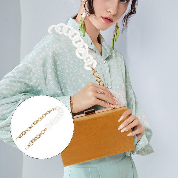 OULII DIY Clutch Strap Resin White 1Set Shiny Appearance Daily Use