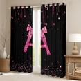 thumbnail image 2 of Manfei Letter Monogrammed Bow A Black Out Curtains for Boys Girls,Bling Glitter Curtains Pack of 2 (42x63 Each),Dreamy Princess Bedroom Curtains,Lightweight Room Decor, 2 of 6