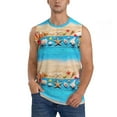 thumbnail image 3 of Uemuo Boards and Beach Pattern Men's Sleeveless T-Shirt,Muscle Athletic Tank Top, Moisture-wicking Quick-dry Breathable Classic Tee Top for Gym Run Outdoor Sports-Large, 3 of 8