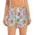 thumbnail image 4 of Lsque Skull and Flowers Printed Women's Running Shorts with Liner Pockets,Elastic Quick Dry Workout Athletic Gym Yoga Shorts,Womens High Waist Shorts-Large, 4 of 9