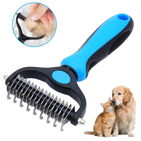 Pet Dematting Rake Undercoat Deshedding Tool for Dogs Cats Grooming Brush Comb