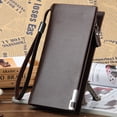 thumbnail image 3 of Qarigey Cartera larga de lujo para hombre, tarjetero de estilo Simple, monedero de Color sólido para hombre, bolso de moda con tres pliegues y Carteras Negro, 3 of 6