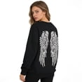 thumbnail image 2 of Women’s Sweatshirt with Angel Wingss Long Sleeve Cute Crewnecks Womens Pullover Tops Women Fall Sweatshirt, 2 of 6