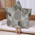 thumbnail image 5 of Gray Gold Hexagon Marble Pattern Hooded Bath Towel，50"x30" for Ages 3 To 12 Kids, Quick Dry Lightweight Soft Microfiber Hood Beach Towel Cover Up for Kids, 5 of 7