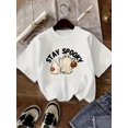 thumbnail image 1 of Boys' Halloween Graphic T-Shirt - Soft Stretch Knit Tee with Ghosts & "STaY SPooKY" Print - Lightweight everyday & party Shirt for, Teens - Machine Washable apparel, 1 of 6
