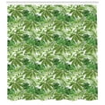 thumbnail image 3 of Ambesonne Palm Leaf Shower Curtain, Jungle Foliage Eco, 69"Wx70"L, Green Olive Green White, 3 of 3