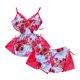 thumbnail image 1 of Gibobby Conjunto de pijama con tirantes para mujer Conjunto de pijama de encaje de estilo corto con pantalones cortos (Rosa, S), 1 of 3