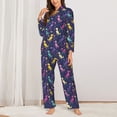 thumbnail image 2 of Fotbe Colorful Dinosaur Pattern Long Sleeve Pajama Set for Women,Sleepwear Set,2-piece Loungewear Set,Soft PJs Comfy Nightwear with Pockets -XX-Large, 2 of 7