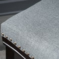 thumbnail image 3 of Noble House Brunet Nailhead 26.15" Fabric Counter Stool, Set of 2, Charcoal, Dark Brown, 3 of 7