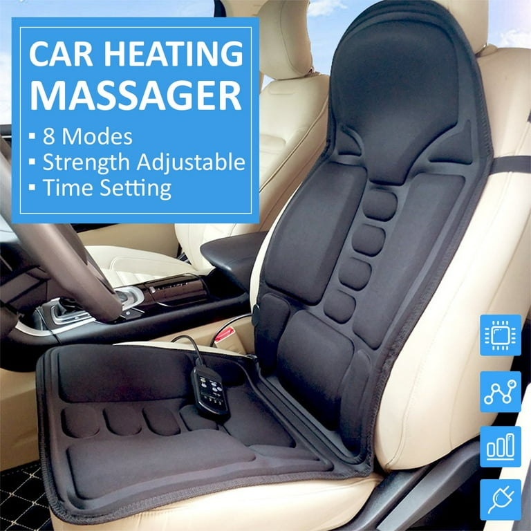 BestMassage 8-Motor Vibration Full Back Heated Car Seat Massager for Home  Office Seat Use