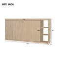 thumbnail image 5 of Euroco Wood Twin Size Murphy Bed, Wall Bed with Shelves and Cabinet, Convertibe into Cabinet for Bedroom, Natural, 5 of 15