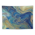 thumbnail image 5 of ERAPDAUR  Blue Gold Marble Abstract Tapestry, Blue Gold Liquid Texture Drawn Marbling Ink Marble Picnic Mat Hippie Trippy Tapestry Wall Art Decor for Bedroom Living Room,Blue 60x50inch, 5 of 6