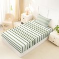 thumbnail image 5 of Castle Fairy Abstract Horizontal Stripe Twin Sheets 3pcs,Minimalist Thin Line Bedding,Olive Mint White,1 Flat Sheet, 1 Fitted Sheet and 1 Pillowcase, 5 of 7