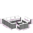 thumbnail image 4 of vidaXL 12 Piece Garden Lounge Set with Cushions Brown Poly Rattan, 4 of 5