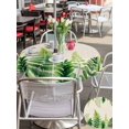 thumbnail image 5 of Outdoor Tablecloths with Umbrella Hole & Zipper, Spring Leaves Round Tablecloth 54 Inch, Pastoral Garden Botanical Rustic Burlap Waterproof Table Cloth, Patio/Pool/Picnic Table Covers, 5 of 8