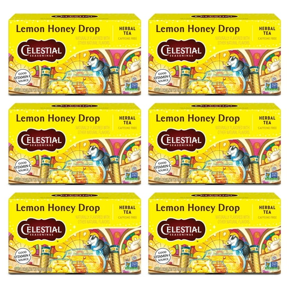 (6 pack) Celestial Seasonings Caffeine-Free Lemon Honey Drop Herbal Tea Bags (16 Count)