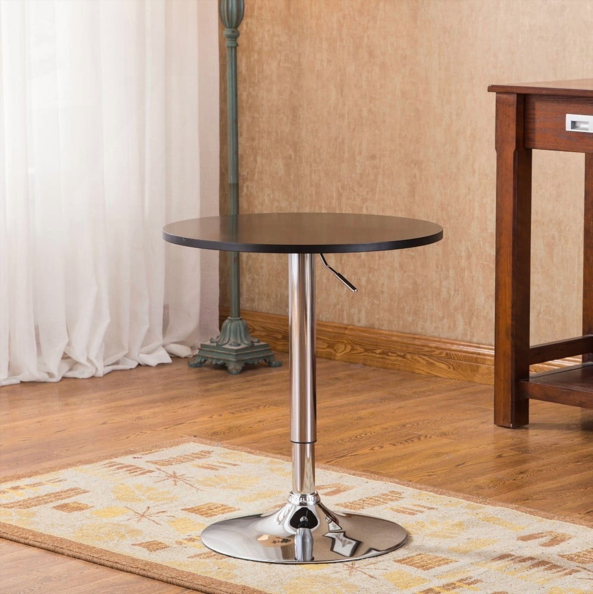 Modern Black Adjustable Wood and Metal Bar Table for Home Decor