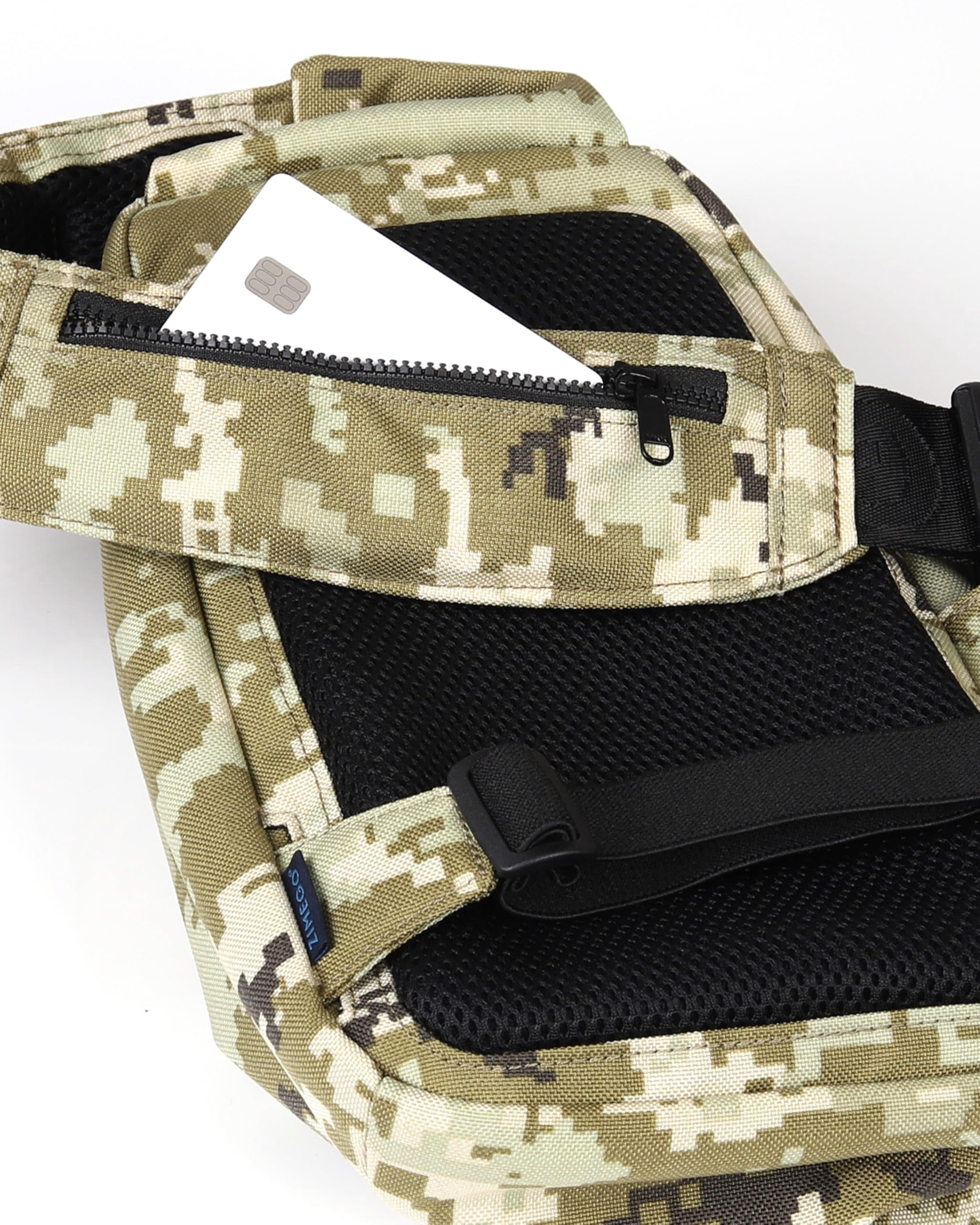 ZIMEGO Tactical Fanny Pack and Crossbody Bag - Utility Sling Bag for Travel and Outdoor, Camo