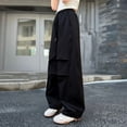 thumbnail image 6 of Liyamei Girls Lightweight Cargo Pants with Wide Leg and Draped Pleats for Casual Wear Size 5-16 Years, 6 of 7