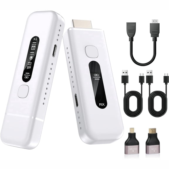 MIZUSO Wireless HDMI Transmitter And Receiver, 50M/165Ft Transmission Distance, Supports 4K Decoding & 1080P@60Hz Low Latency, Dual Band 2.4G/5G, No Wifi Needed, Plug And Play, Suitable For Connectin