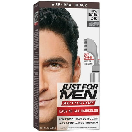 Just For Men Haircolor, Autostop Comb In, Real Black A 55