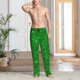 thumbnail image 2 of Fotbe Green Glitter Pantalones de Pijama para Hombre, Pantalones de Dormir, Pantalones de Casa con Cintura Ajustable y Bolsillos-Large, 2 of 6