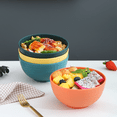 thumbnail image 4 of ReaNea Cereal Bowls 4 Pieces, Unbreakable And Reusable Light Weight Bowl For Rice Noodle Soup Snack Salad Fruit BPA Free, 4 of 9