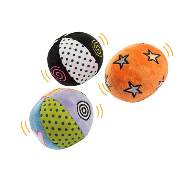 Genius Baby Toys Pelotas Suaves Sensoriales Montessori Con Sonidos Y Texturas Sensoriales, Juego De 3, Práctica De Agarre, Juego De Regalo Perfecto Para Juguetes Para Bebés De 6 A 12 Meses
