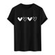 thumbnail image 3 of Tops para hombre, blusas y camisas de cuello redondo y manga corta para hombre. Camiseta/camisa informal de cuello redondo y manga corta con estampado de corazones para hombre. Tops de poliéster para, 3 of 4