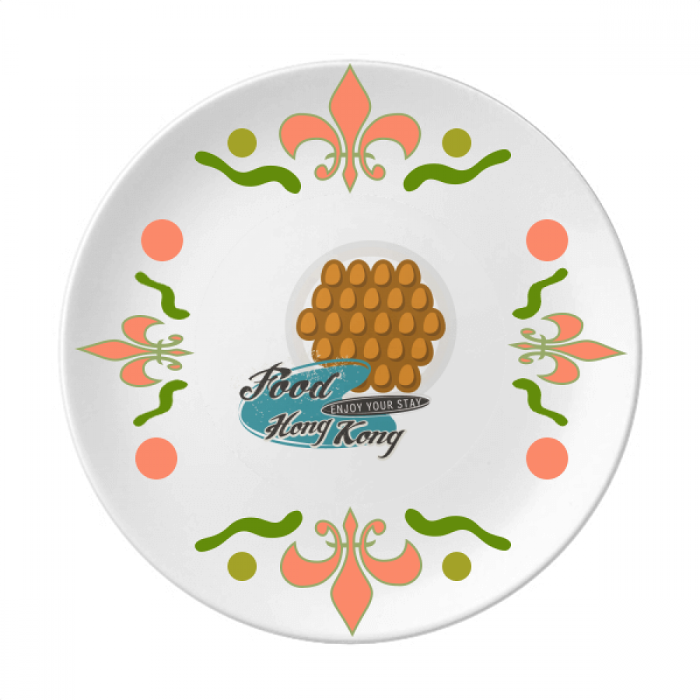 Hong Kong Egg Puff China Art Deco Fashion Flower Ceramics Plate