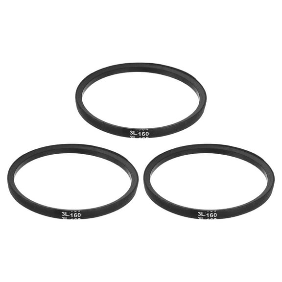 Uxcell 3 Pcs 3L160 Classic Wrapped Rubber V-Belt, 16"(406mm) Outside Circumference, 3L Profile V Belt 3/8" Width 7/32" Height