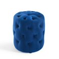 thumbnail image 3 of Tufted Accent Chair Ottoman, Round, Velvet, Blue Navy, Modern Contemporary Urban Design, Living Lounge Room Hotel Lobby Hospitality, 3 of 6