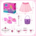 thumbnail image 3 of Zacro Princess Girls Dress Up Toy Set, Toddler Dress Up Clothes Set with Skirts, Shoes, Crowns, Purses, Wands and Jewelry, Pretend Role Play Toys for Girls Toddler 3 4 5 6 Year Old, 3 of 9