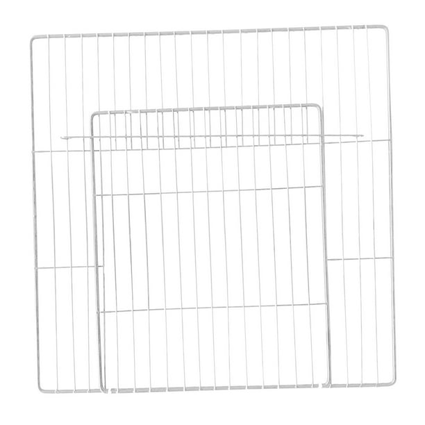Puerta portátil para parque de mascotas, jaula de bricolaje, paneles de hierro, cerca de alambre expandible. Cuadrícula densa blanca